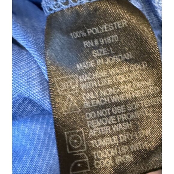 Bollé Blue Polo 100% Polyester Golf Tennis Short Sleeve Shirt Mens Large - Picture 4 of 6